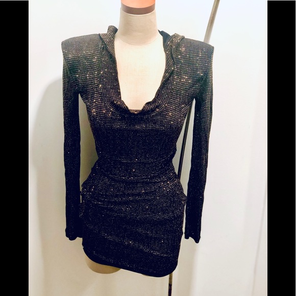 green emerald velvet dress Entering Oak Bluffs Luxe Sequin Hoodie Dress – Dorian Elise main image 0